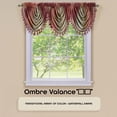 thumbnail image 2 of Cortinas de ventana con cenefa tipo cascada Achim Ombre, color burdeos, 2 of 6