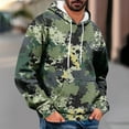 thumbnail image 2 of DDAPJ pyju Big and Tall Graphic Hoodies for Men Camouflage Print Hooded Sweatshirt Oversized Drawstring Pullover Hoodie with Kangaroo Pocket Green M, 2 of 6