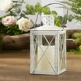 thumbnail image 2 of Kate Aspen Medium Decorative Lanterns - Set of 12 - Luminous Distressed White Metal Lantern Candle Holders Centerpieces for Wedding, Home Decor and Party - 6.3" H (8.9" H with Handle), 2 of 7