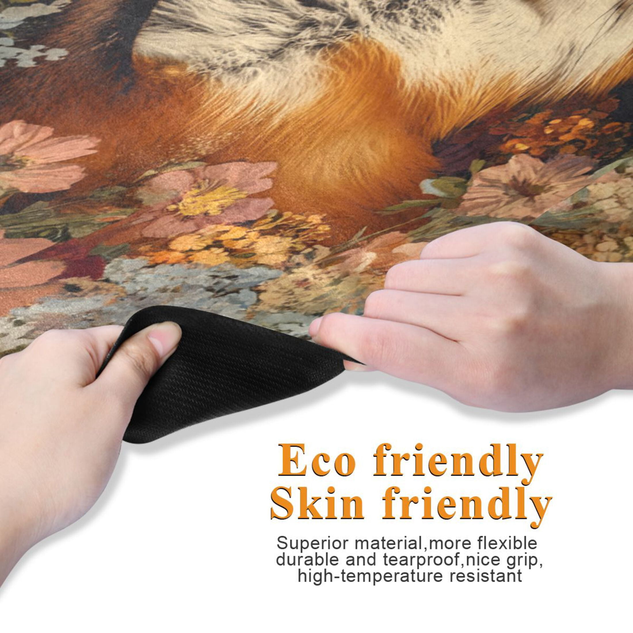 BZSMCE Yoga Mat Women Fox in Flowers Fitness Mat
