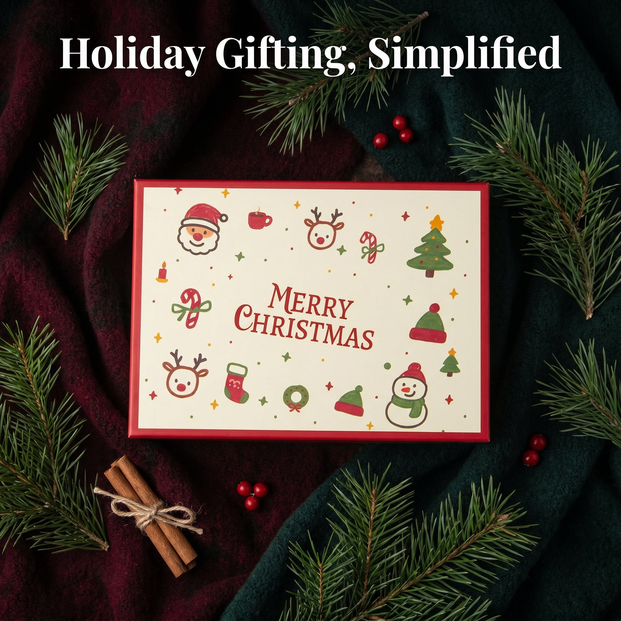 Unique Bargains Gift Box with Lids for Holiday Present Red 11" x 7.9" x 3.5"