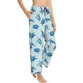 thumbnail image 2 of Naloa Turtle Print Women’s Ultra-Soft Comfy Pajama Lounge Pants with Pockets & Drawstring, 2 of 8