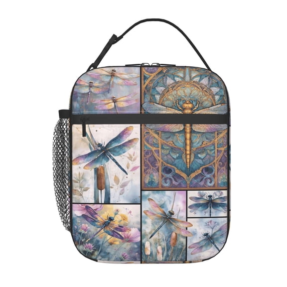Dragonflies Decor Lunch boxs Portable Thermal Lunch Bags