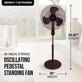 thumbnail image 3 of HomePointe FS40-19MB Ventilador de pie oscilante, negro, 16 pulgadas. - Cantidad 1, 3 of 5