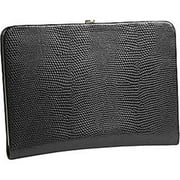 Budd Leather 551856L-1 Framed Lizard Print Calf Skin Photo Case - Black Onyx