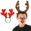 Party City Light-Up Reindeer Accessory Kit, One Size, Includes Antlers and Red Nose
