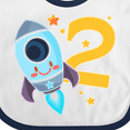 thumbnail image 4 of Inktastic Rocket Space Ship Happy Second Birthday Boys or Girls Baby Bib, 4 of 4