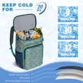 thumbnail image 6 of Travel Cooler Bag - Light Blue Dinosaurs Text Pattern Camping Beer Cooler Backpack with Bottle Opener- Waterproof Insulated Picnic Backpacks - Cooler Bag for Beach, 6 of 6