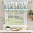thumbnail image 2 of 2 Pack Summer Beach Valance for Window Ocean Colorful Coral Shell Starfish Seaweed Green Plaid Kitchen Valance Rod Pocket Short Curtain Topper Decorative Window Treatment for Living Room 42"x12", 2 of 9