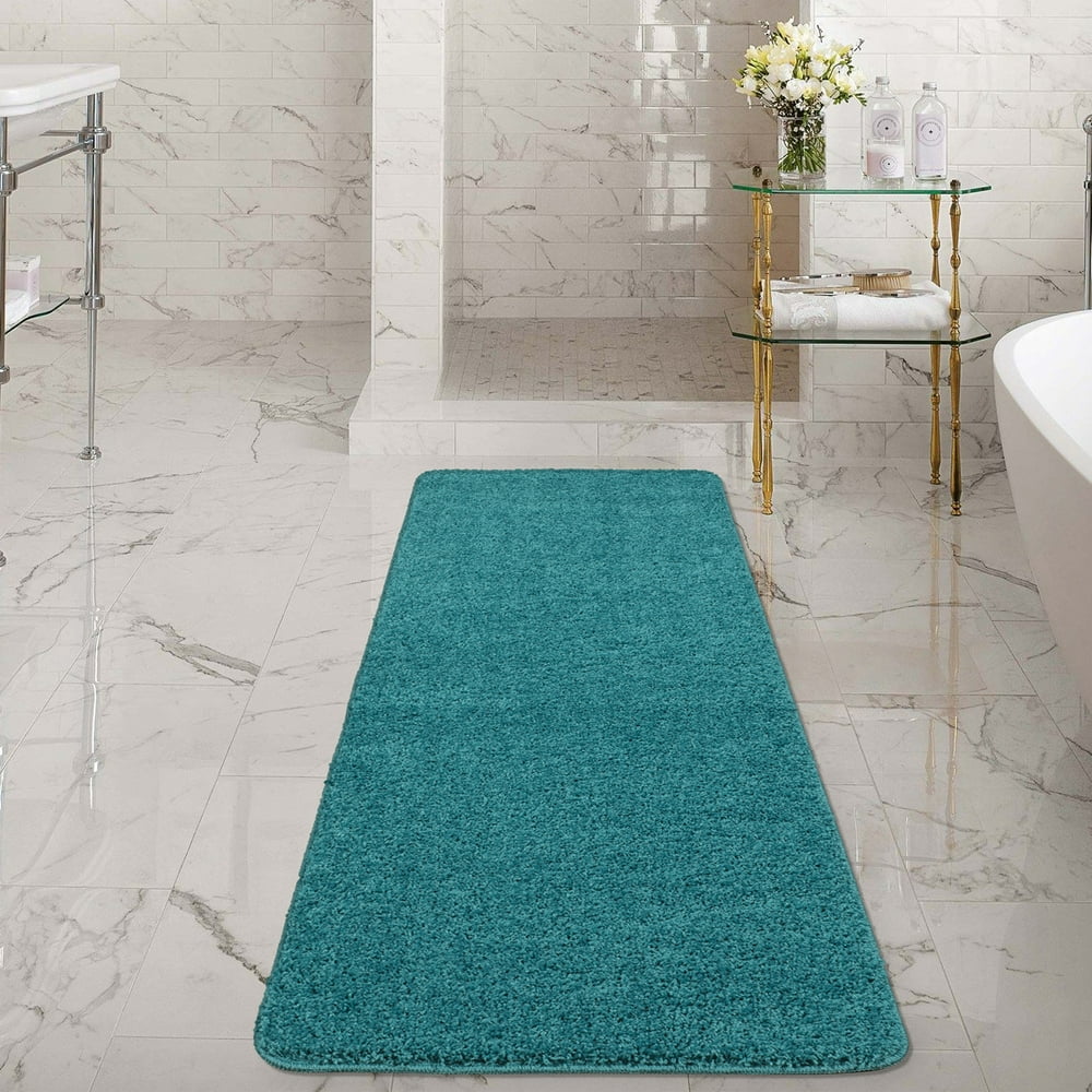 Ottomanson Luxury NonSlip Rubber Backing Solid Shag Area Rugs and