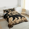thumbnail image 4 of Homewish Safari Bear Bedding Comforter Set,Jungle Wildlife Twin Comforter Sets,Beige Black Brown Bedding Set For Boys Teens,Microfiber Bedroom Decor Reversible,2 Pieces, 4 of 9