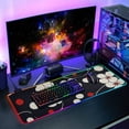 thumbnail image 6 of White Flowers on A Black Background RGB Gaming Mouse Pad Large Keyboard Mat Rubber Base 13 Light Modes, 6 of 6