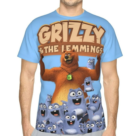 Grizzy And The Lemmings Unisex 3d Pattern Printed Short Sleeve T-Shirts Casual Graphics Tees Small