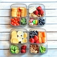 thumbnail image 4 of Youngever 7 Sets Bento Lunch Box, Meal Prep Containers, Reusable 3 Compartment Plastic Divided Food Storage Container Boxes, 4 of 5