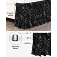 thumbnail image 3 of Black Spring Floral Wrap Around Bed Skirts for California King Bed 18" Drop,Bed Skirt with Adjustable Elastic Belt Dust Ruffle Bed Valance for Bedroom Vintage Botanical Watercolor Bed Frame Cover, 3 of 7