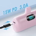 thumbnail image 4 of 2 Pack] Small Portable Charger for iPhone14/13, 5000mAh PD Fast Charging Power Bank, LCD Display Cute Mini Battery Pack Compatible with iPhone 14/14 Pro Max/13/13 Pro/12 Pro/11/XR/X/8-Black+Pink, 4 of 5