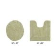 thumbnail image 2 of Better Trends U-Shape Toilet Rug Luxury Toilet Seat Cover 100% Cotton Water Absorbent, Reversible Lid Cover, Bathroom Floor Decor, 18"x20"|20"x20" 2 Piece Set Sage Lux Collection, 2 of 4