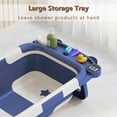 thumbnail image 4 of RICHYOUNG 27"Folding Baby Bathtub with Thermometer & Storage Space,Infant Tub for Toddler(Blue,Pad), 4 of 10