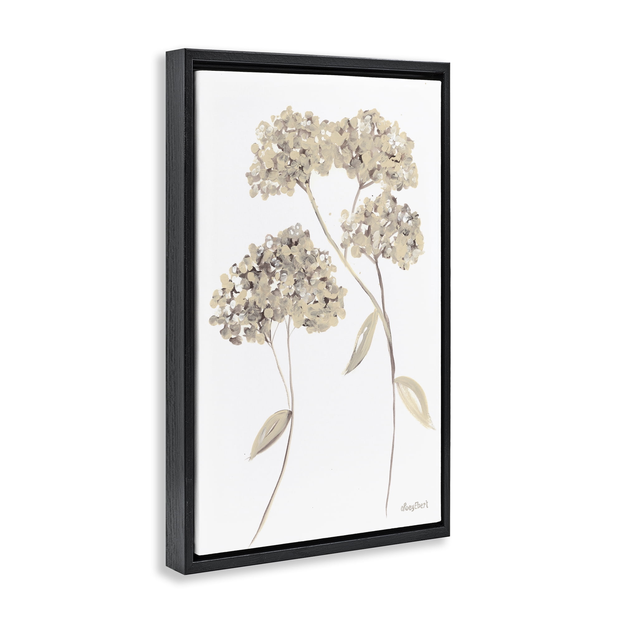 Stupell Industries Soft Geranium Florets Botanical & Floral Painting Black Floater Framed Art Print Wall Art, 17 x 25