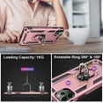 thumbnail image 6 of For Apple iPhone 16 Pro (6.3") Shockproof Hybrid Dual Layer PC + TPU with Ring Stand Metal Kickstand Heavy Duty Armor Phone Case Cover by Xpression - Rose Gold, 6 of 9