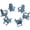 Blue, variant on SERWALL Outdoor Adirondack Chair Set of 2 with Cup Holders,Foldable,Silver Gray