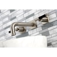 thumbnail image 3 of Kingston Brass KS6128CKL Kaiser Double-Handle Wall Mount Bathroom Faucet, Brushed Nickel, 3 of 8