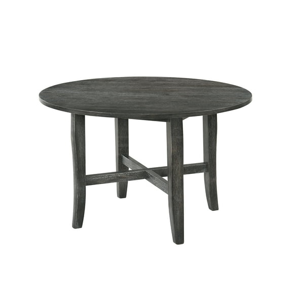 JERFIT 42 Inch Modern Farmhouse Dining Table with X-Base, Rustic Gray Finish, Synthetic Wood for Kitchen, Dining Room