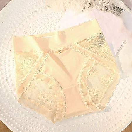 Womens Panties Pack  Braguitas de Mujer  Ladies  Mid High Waisted Lace Sexy Hip Lifting And Abdominal Tightening Ice Silk Satin Seamless Lightweight And Breathable Sports Underwear For Ladies