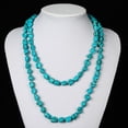 thumbnail image 1 of Collar sin fin de cuentas de turquesa Collares de capas de múltiples hebras de piedra anudada larga, 1 of 3