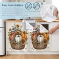 thumbnail image 5 of Fall Cabinet Curtains for Kitchen 35"W x 35"L, Farmhouse Autumn Harvest Pumpkin Sunflower Basket Linen Laundry Sink Cabinets Magic Tape Short Curtain Privacy Panel for Bathroom Vanity Cabinets, 5 of 9