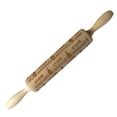 thumbnail image 3 of Dvkptbk Christmas Rolling Pin Engraved Carved Wood Embossed Rolling Pin Kitchen Tool, 3 of 7