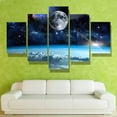 thumbnail image 4 of 5pcs/set Blue Space Starry Sky Mural Sofa Backdrop Wall Living Room Home Decor, No Frame, 4 of 5