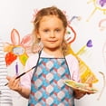 thumbnail image 2 of Blue Red Checkered Pattern Kids Aprons for Girls and Boys,Adjustable Neck Strap Toddler Aprons for Kids Cooking Baking, 2 of 6