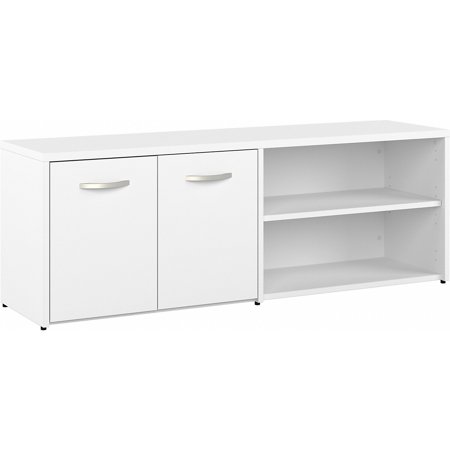 UPC: 0042976153144 | Bush Business Furniture Hybrid 21  Low Storage Cabinet with Doors and 6 Shelves White (HYS160WH-Z)
