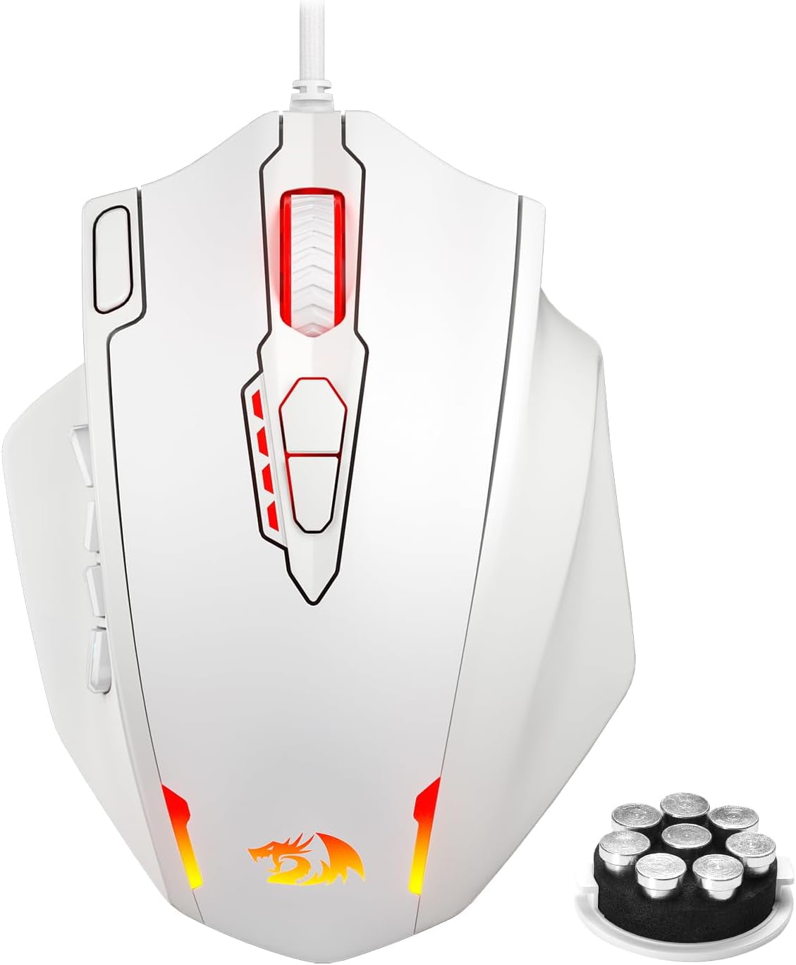 Redragon M908 Impact RGB LED MMO Gaming Mouse – 12 Side Buttons, 12,400 DPI