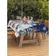 thumbnail image 2 of Outdoor Tablecloth with Umbrella Hole and Zipper, Navy Blue Christmas Rectangle Table Cloth 54x80 Inch Waterproof Tablecloth, Snowman Xmas Tree Snowflake Winter Picnic Table Cover for Patio Camping, 2 of 7