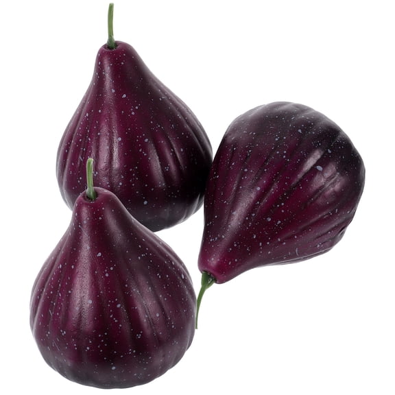 Baluue 3Pcs Artificial Figs Plastic Fruit Decor for Kitchen Table Centerpieces