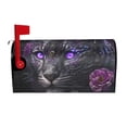 thumbnail image 2 of Lsque Purple-Eyed Floral Leopard Mailbox Cover Standard Size ,Magnetic Mailbox Covers Post Wraps Letter Box Cover -25.5x21 in, 2 of 9