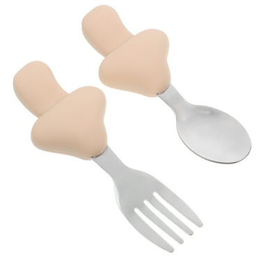 Infant Tableware Baby Fork Toddler Fork Feeding Scoop Forks Beige