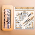 thumbnail image 4 of Ensemble de Géométrie 8 Pcs, Trousse Compas et Règle pour Studonts, Coffret d'Outils de Dessin Math – Fournitures pour l'École avec Rapporteur, Règles Triangulaires, Crayon, Gomme, Taille-Crayon - Jaune, 4 of 5