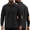 Black, variant on Men's Long Sleeve Shirt with Elbow Patch Textured Loose Button Up Lapel Lightweight Fall Casual Pullover Sweatshirt Tops Green S