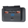 thumbnail image 1 of 4X 4-Ports 12V 108W Dual PD+Dual QC3.0 USB Charger W/ Digital Voltmeter Switch Socket Power Outlet Panel Adapter, 1 of 6