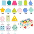 thumbnail image 2 of Juguetes Montessori para niños mayores de 18 meses, clasificador de formas de madera para niños pequeños, aprendizaje B, 2 of 5