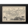 thumbnail image 2 of De Jode 18x13 Black Modern Framed Museum Art Print Titled - Holy Land with Jerusalem Israel - De Jode 1578, 2 of 5