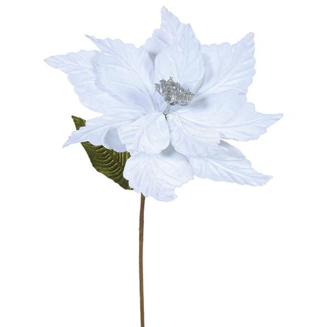 Vickerman QG162707 Fleur de Poinsettia Argentée, 22 & 12 Po.