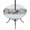 Sky Blue Green, variant on Round Outdoor Tablecloth with Umbrella Hole and Zipper, Blue Starfish Beach Tablecloth with Elastic Waterproof, Summer Conch Coral Coastal Wood Grain Patio Table Covers for 55" - 60" Pool Tables