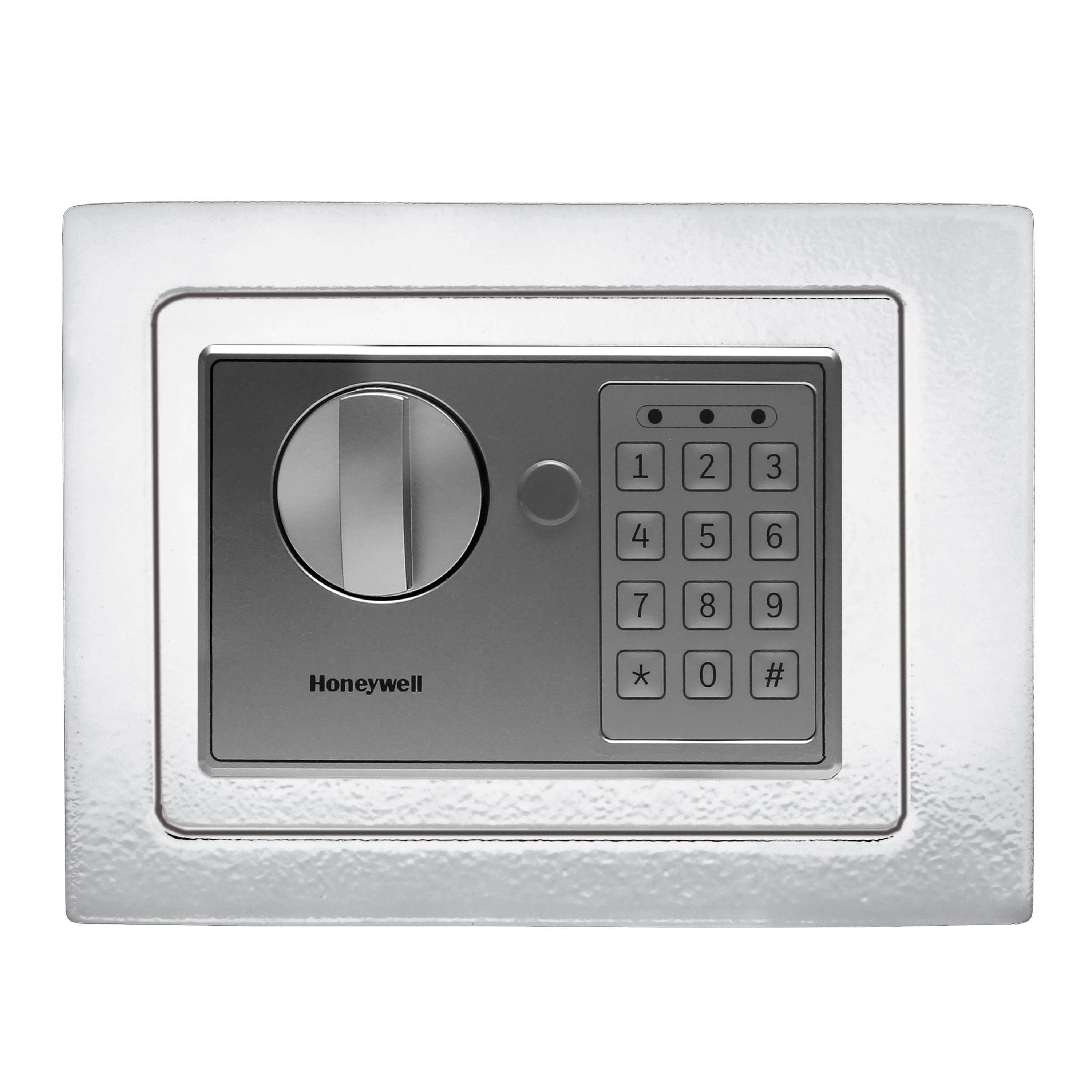 Honeywell Safes, 0.15 Cu ft, Navy Compact Steel Digital Lock Security Box Safe with Key, 5605B