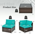 thumbnail image 6 of Patiojoy 6PCS Wicker Patio Sectional Conversation Furniture Set with Coffee Table & Seat Cushions Turquoise, 6 of 6
