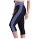 thumbnail image 5 of Pantalones de yoga de cintura alta Honeeladyy para mujer con bolsillos, leggings capri para mujer, leggings de entrenamiento para mujer, leggings capri de yoga, azul-L, 5 of 7