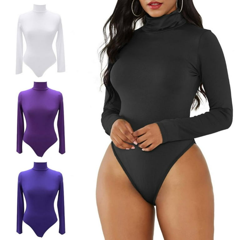 Women's Turtleneck Bodysuit Shapewear Long Sleeve Body Shaper